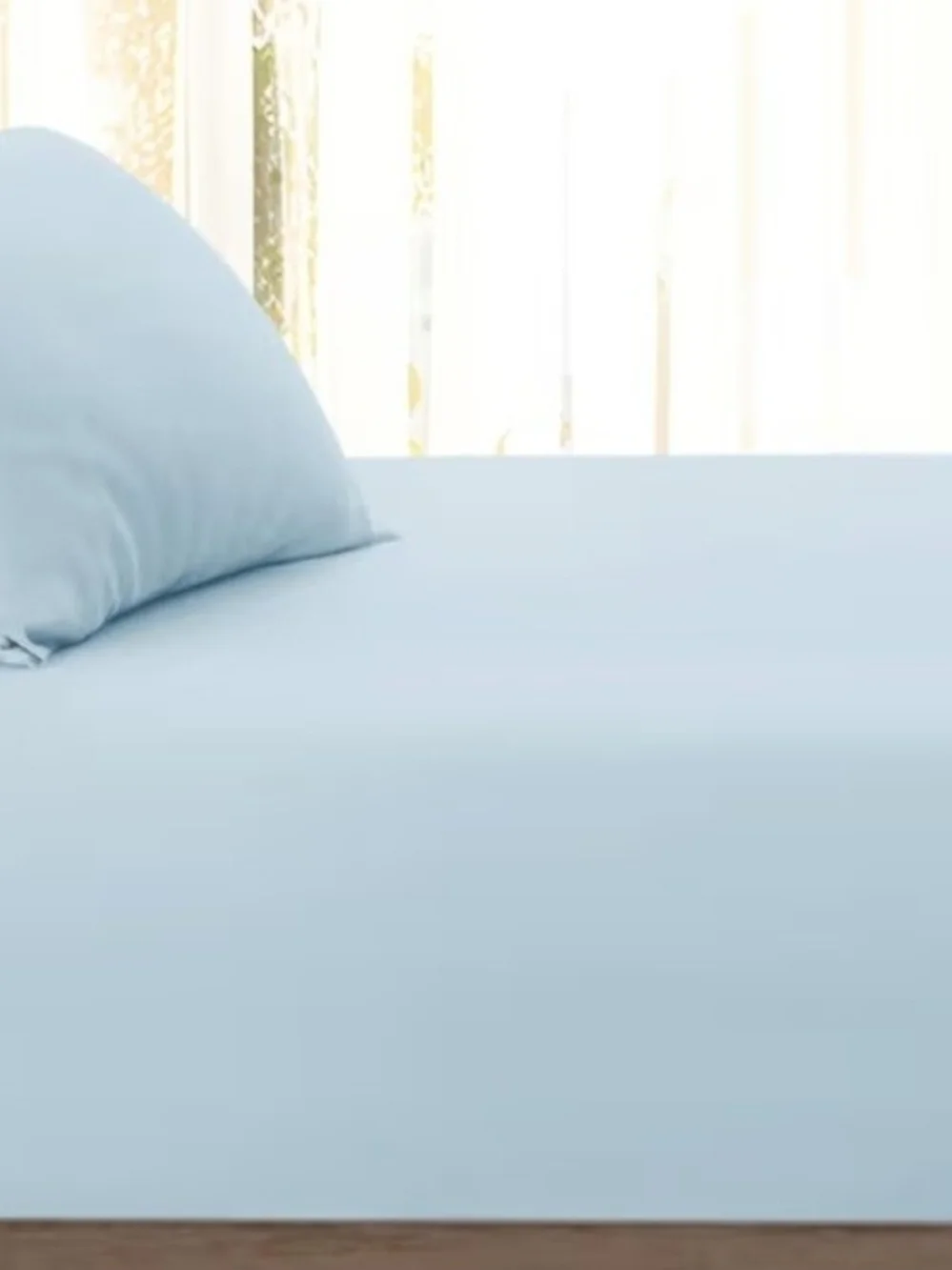 Sky Blue Breathable Bed Sheet Set - 3 Piece Twin Set